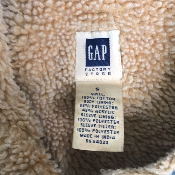 Vintage Gap Factory Store Faux Sherling Lined Trucker Jean Jacket - Picture 2 of 6